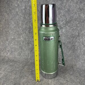 Vintage Aladdin Stanley Green Vacuum Bottle Thermos A-944DH Quart Made in USA